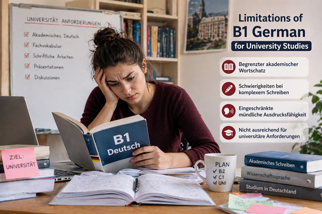 Limitations of B1 German for university studies